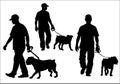 Man walking with a dog Royalty Free Stock Photo