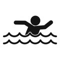 Man walking flood icon, simple style Royalty Free Stock Photo