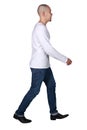 Man Walking Isolated on White Royalty Free Stock Photo