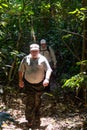 Man walking on the jungle Royalty Free Stock Photo