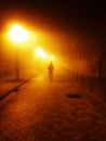 Man walking in the night