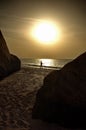 Man walking in a Oman beach