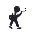 Man walking and smoking icon vector sign and symbol isolated on