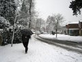 Man walking in snow Royalty Free Stock Photo