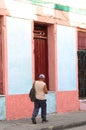 Man walking in a street of Baracoa, Cuba Royalty Free Stock Photo
