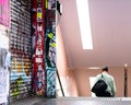 Man Walking into Underground Subway Station