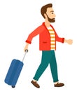 Man walking with suitcase