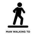 Man Walking to right icon vector isolated on white background, l
