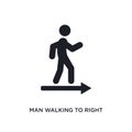 man walking to right isolated icon. simple element illustration from ultimate glyphicons concept icons. man walking to right