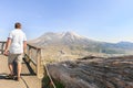 A man looking on Mt. St. Helens Royalty Free Stock Photo