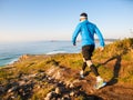 Man walking in a trail Royalty Free Stock Photo