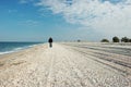 Man walking on uninhabited island