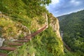 Man Walking on Via Ferrata Trail Royalty Free Stock Photo