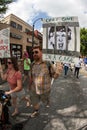 Man Walks With Anti Trump Sign At Immigration Law Protest Royalty Free Stock Photo