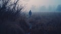 Mysterious Man In Fog A Dark Romantic Hikecore Scene