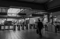 Man walks out of the subway station in Xinbeitou,Taiwan