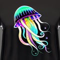 Man of War Jellyfish Animal Style Print Design Logo. Generative AI. Royalty Free Stock Photo