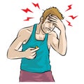 Man was head ache and dizzy Royalty Free Stock Photo
