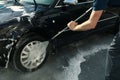 A man washes a car Clear car concept Royalty Free Stock Photo