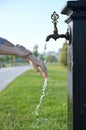 Man washes his hands Royalty Free Stock Photo