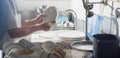 Man washing dish in sink Royalty Free Stock Photo