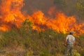 Man watches helplessly huge fire