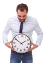 Man watching the clock Royalty Free Stock Photo