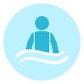 Man in water icon vector