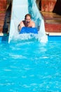 Man at water park Royalty Free Stock Photo