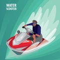 Man on a water scooter