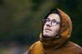 Man in waterproof jacket during rain