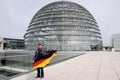 Man waving german flag Royalty Free Stock Photo