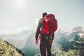 Man wayfarer enjoying mountains Travel Lifestyle Royalty Free Stock Photo