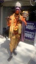 Man wear traditional dress,as lord Hanuman costume
