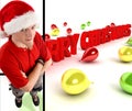 Man wearing christmas hat Royalty Free Stock Photo