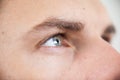 Man wearing contact lens Royalty Free Stock Photo