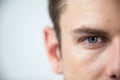 Man wearing contact lens Royalty Free Stock Photo