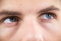 Man wearing contact lens Royalty Free Stock Photo