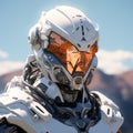 Futuristic Armor Character With Strong Facial Expression In 8k Resolution