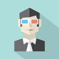 Man Wearing 3D Glasses Icon