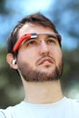 Man Wearing Google Glass