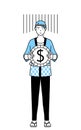 Man wearing Happi coat for summer festivals an image of exchange loss or dollar depreciation