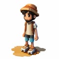 Noah: A Voxel Art Inspired Anime Character In An Open World