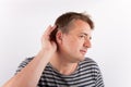 Man wearing hearing aid Royalty Free Stock Photo
