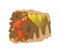 Person in Cave, SpeleoTourism, Activity Vector