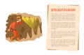 Person in Cave, SpeleoTourism, Activity Vector