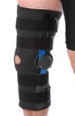 Man wearing a leg brace