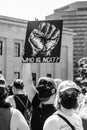 A Protestor Holds Up a Sign Reading `Who Is Next` at a Protest of the Murder of George Floyd