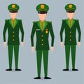 Man wearing military uniform standing vector illustration