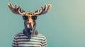 A man wearing a moose head and sunglasses Royalty Free Stock Photo